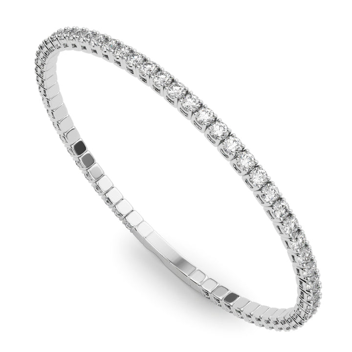 14K White Gold Diamond Flex Bangle