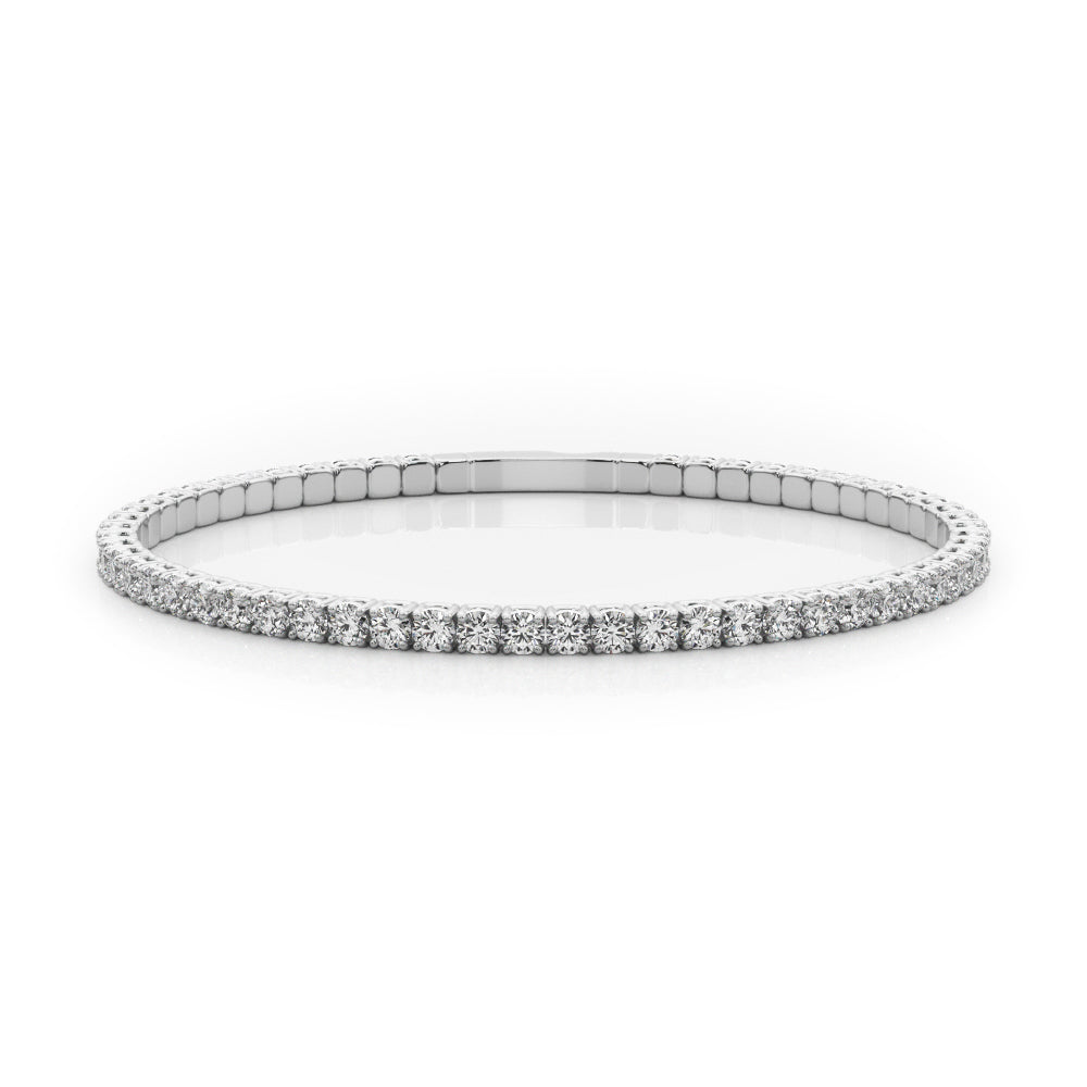 14K White Gold Diamond Flex Bangle