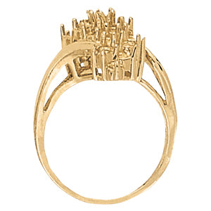 Platinum White Diamond Cluster Fashion Ring
