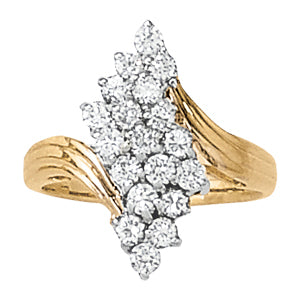 White Gold 19-Stone Lab Diamond Fashion Ring