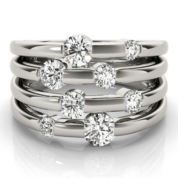 14K White Gold Round Lab Diamond Ring
