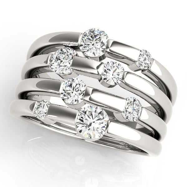 18K White Gold Lab Diamond Fashion Right Hand Ring