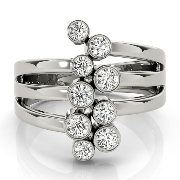 Platinum White Diamond Right Hand Fashion Ring