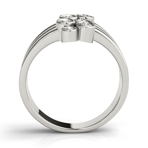 Platinum White Diamond Right Hand Fashion Ring