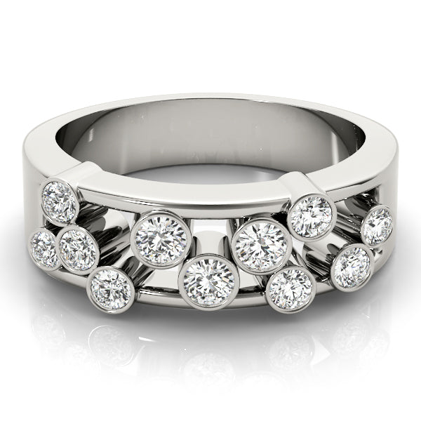 Platinum White Diamond Right Hand Fashion Ring