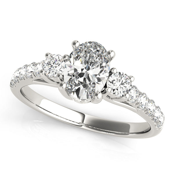 1 1/3 ct tw Lab Diamond Engagement Rings 3 Stone Oval