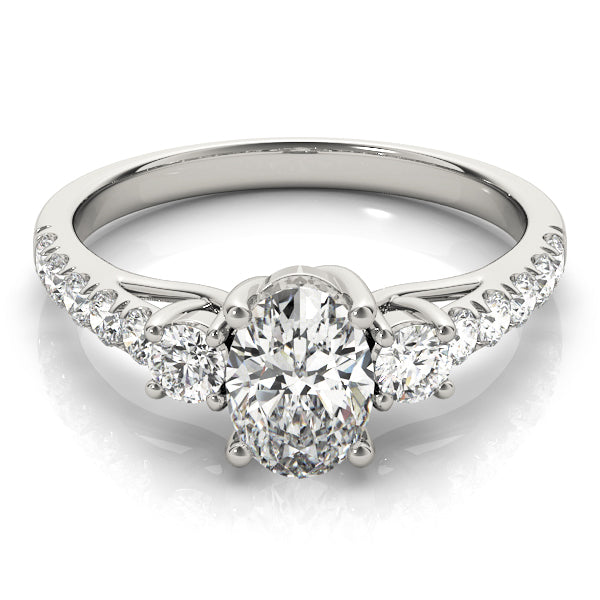 1 1/3 ct tw Lab Diamond Engagement Rings 3 Stone Oval