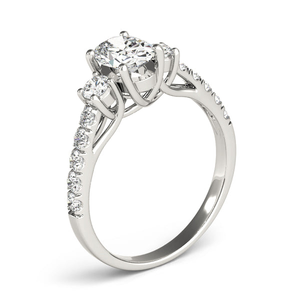 1 1/3 ct tw Lab Diamond Engagement Rings 3 Stone Oval