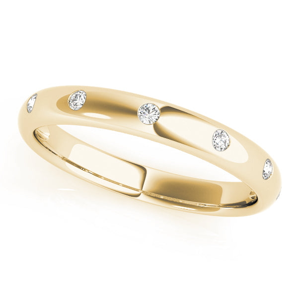 1/10 ct tw Lab Diamond Wedding Bands Bezel Set