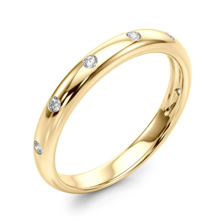 1/10 ct tw Lab Diamond Wedding Bands Bezel Set