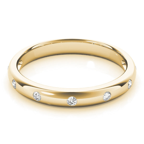 1/10 ct tw Lab Diamond Wedding Bands Bezel Set