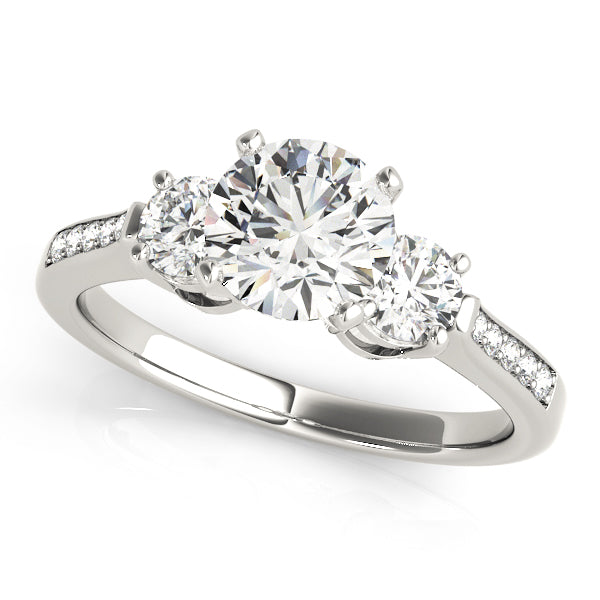 1/2 ct tw Lab Diamond Engagement Rings 3 Stone Round
