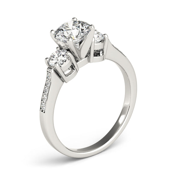 1/2 ct tw Lab Diamond Engagement Rings 3 Stone Round