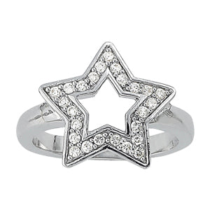 White Gold Lab Diamond Fashion Statement Ring