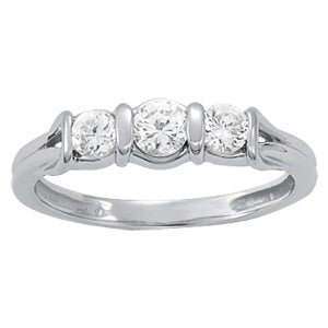 14K White Gold Diamond Love Knot Ring