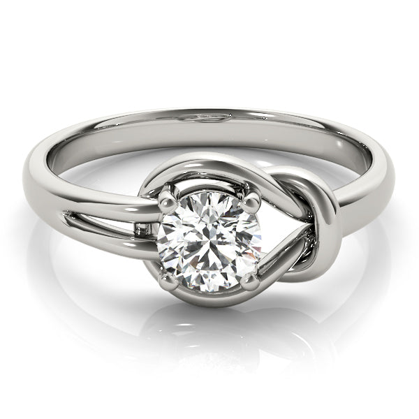 14K White Gold Diamond Love Knot Ring