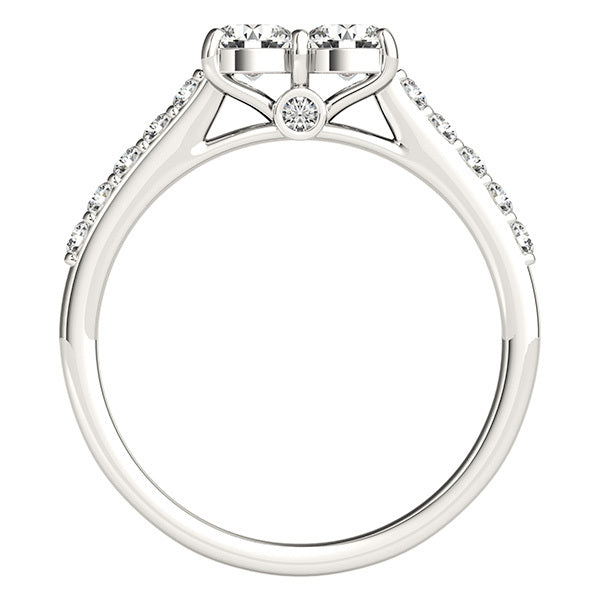 18K White Gold Lab Diamond Two-Stone Ring