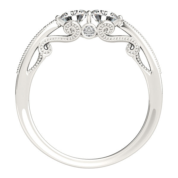 Lab Diamond Two-Stone Ring in 14K White Gold