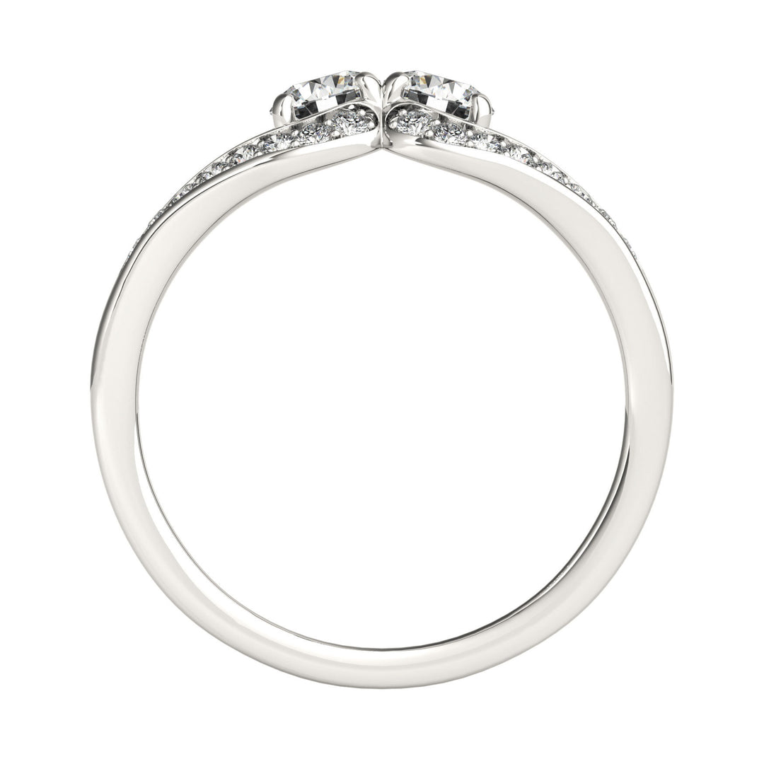 Platinum White Lab Diamond Two Stone Ring