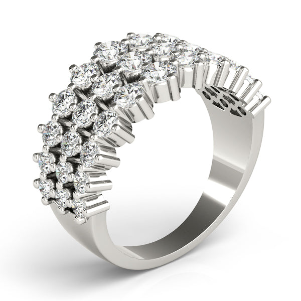 1 7/8 ct tw Lab Diamond 3 Row Fashion Ring