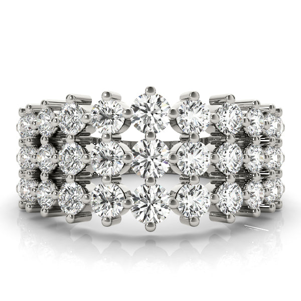 1 7/8 ct tw Lab Diamond 3 Row Fashion Ring