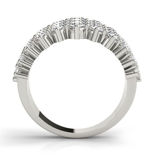 14K White Gold Lab Diamond 3-Row Ring