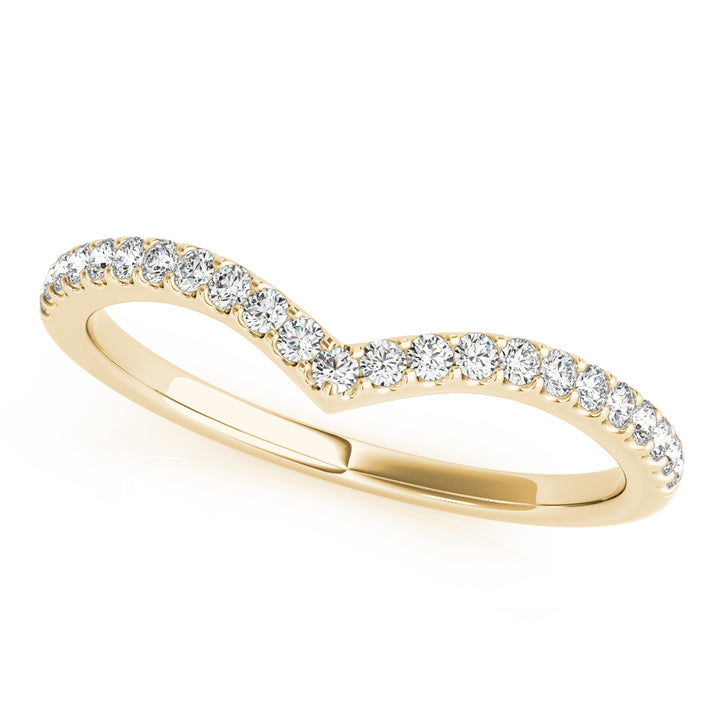 1/5 ct tw Lab Diamond Curve/Pointed Band
