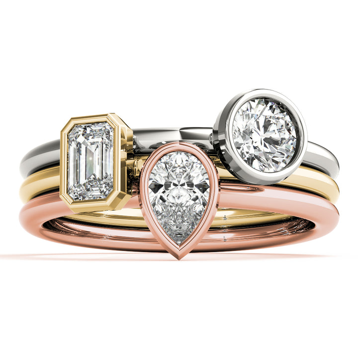 1/3 ct tw Lab Diamond Emerald Solitaire Stackable