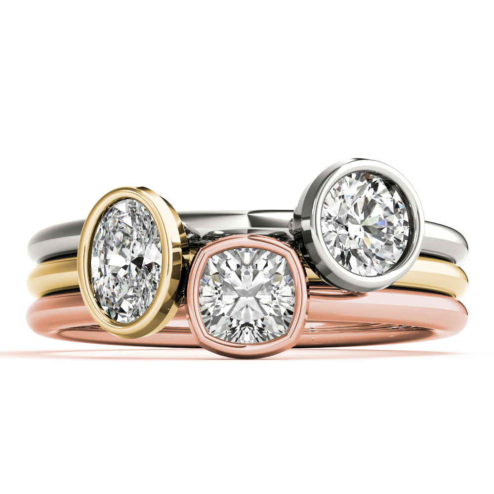3/8 ct tw Lab Diamond Cushion Solitaire Stackable