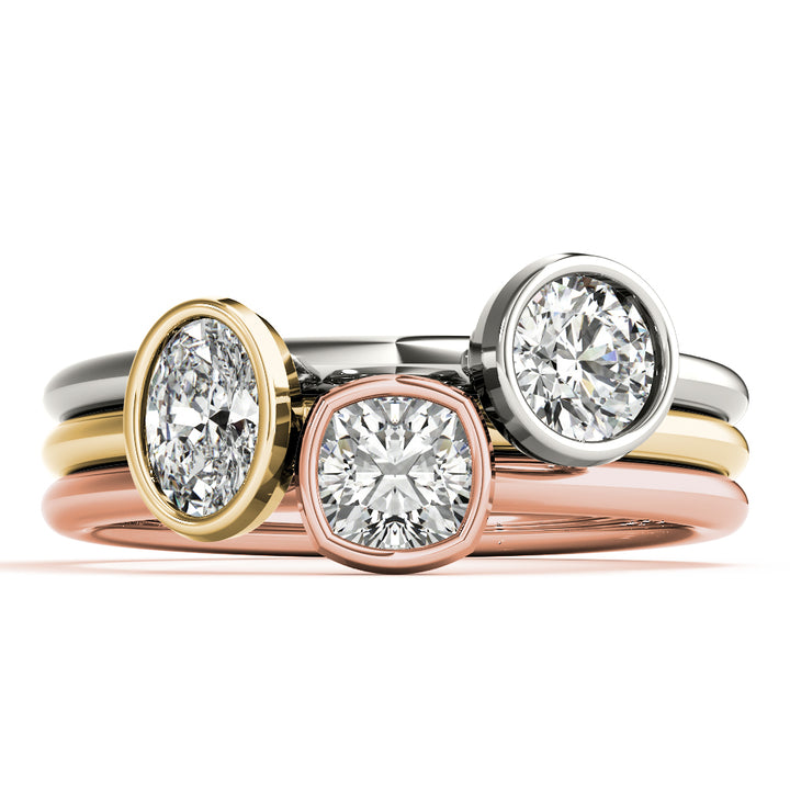 3/8 ct tw Lab Diamond Cushion Solitaire Stackable