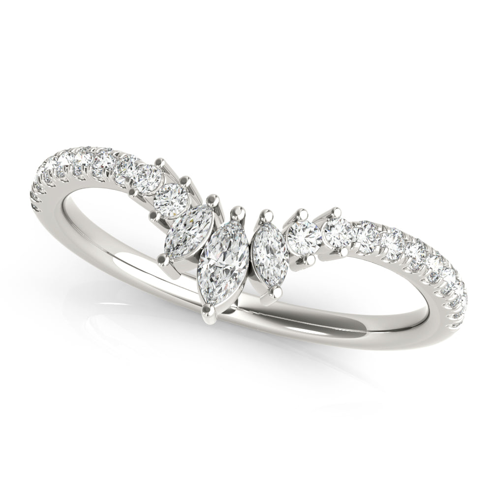 1/3 ct tw Lab Diamond Fashion Ring Marquise And Round