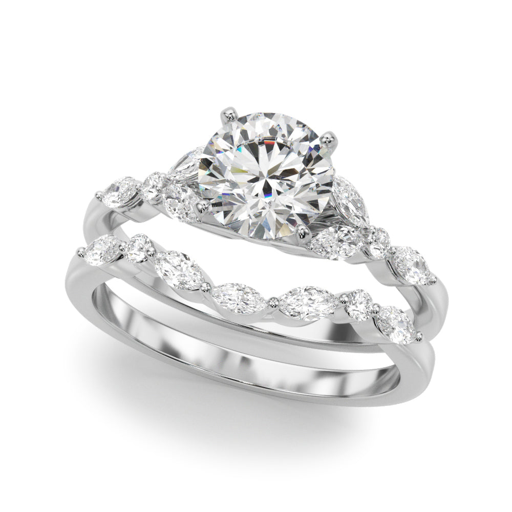3/8 ct tw Lab Diamond Marquise & Round Engagement Ring