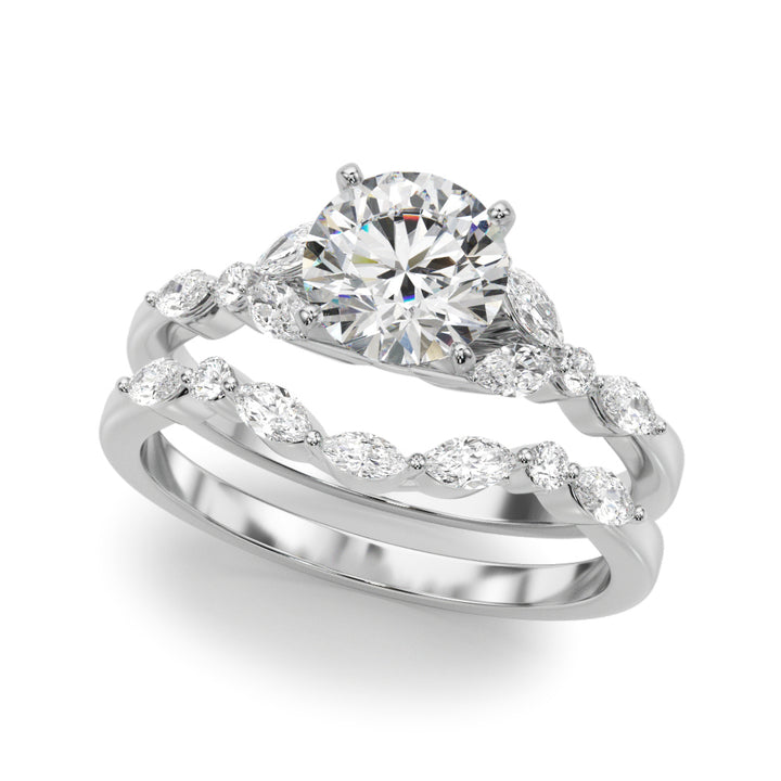 3/8 ct tw Lab Diamond Marquise & Round Engagement Ring