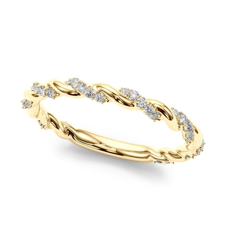 1/5 ct tw Lab Diamond Twisted Wedding Band