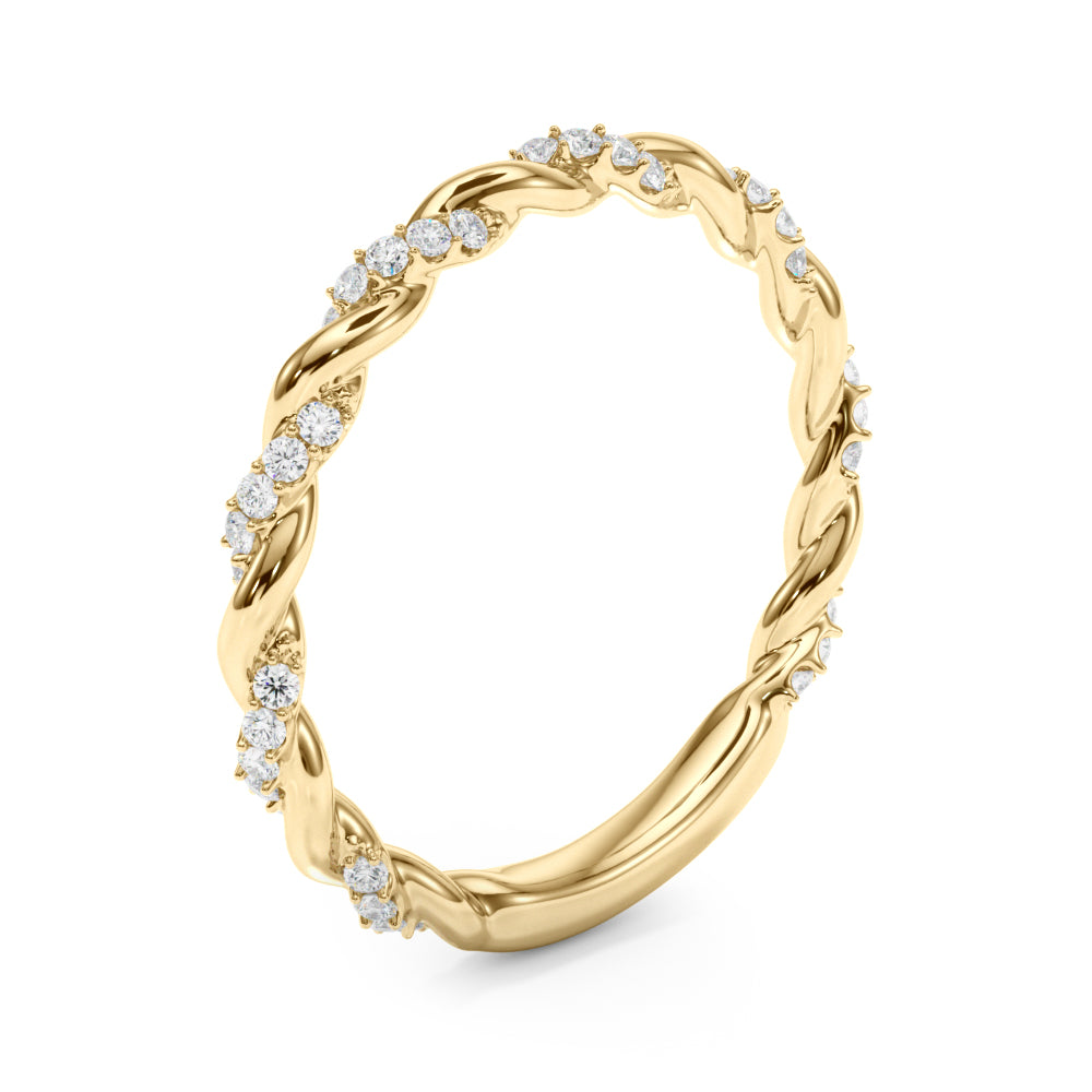 1/5 ct tw Lab Diamond Twisted Wedding Band