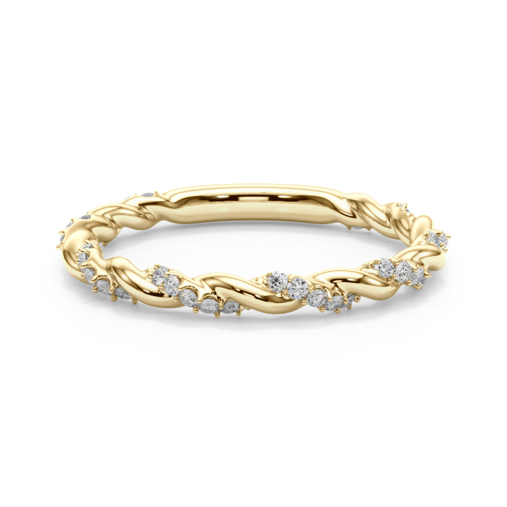 1/5 ct tw Lab Diamond Twisted Wedding Band