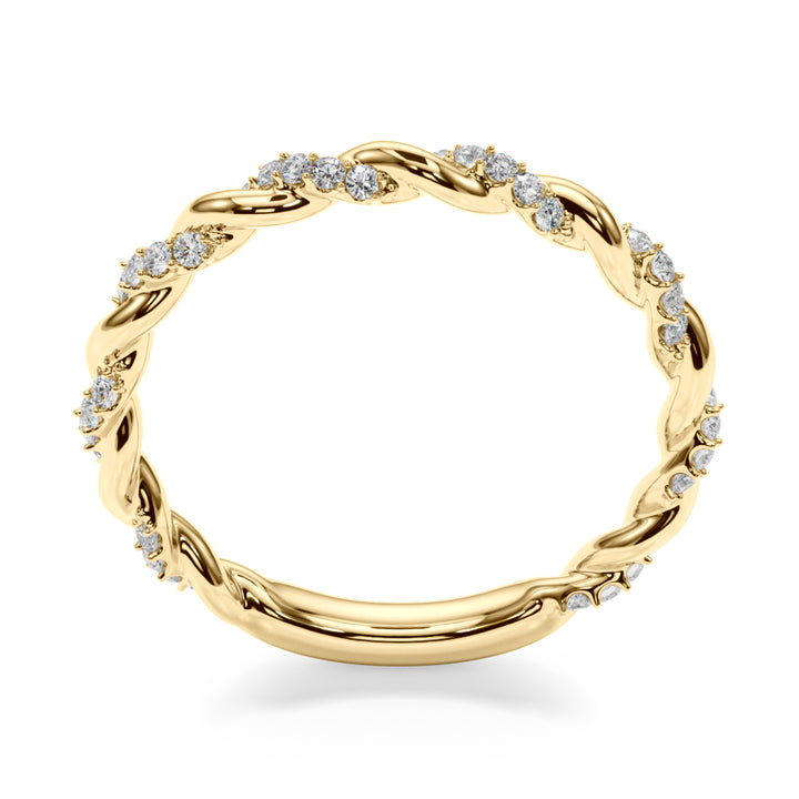1/5 ct tw Lab Diamond Twisted Wedding Band