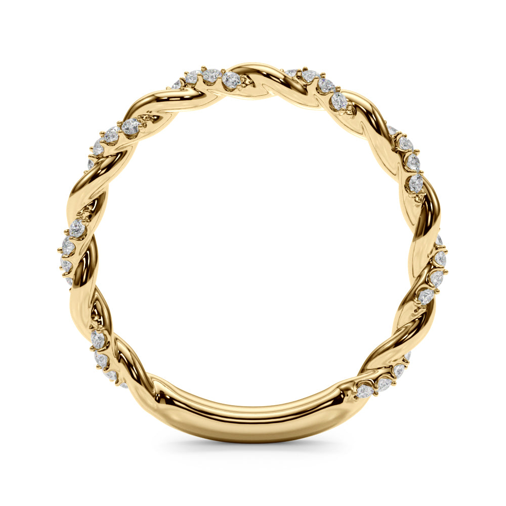 1/5 ct tw Lab Diamond Twisted Wedding Band