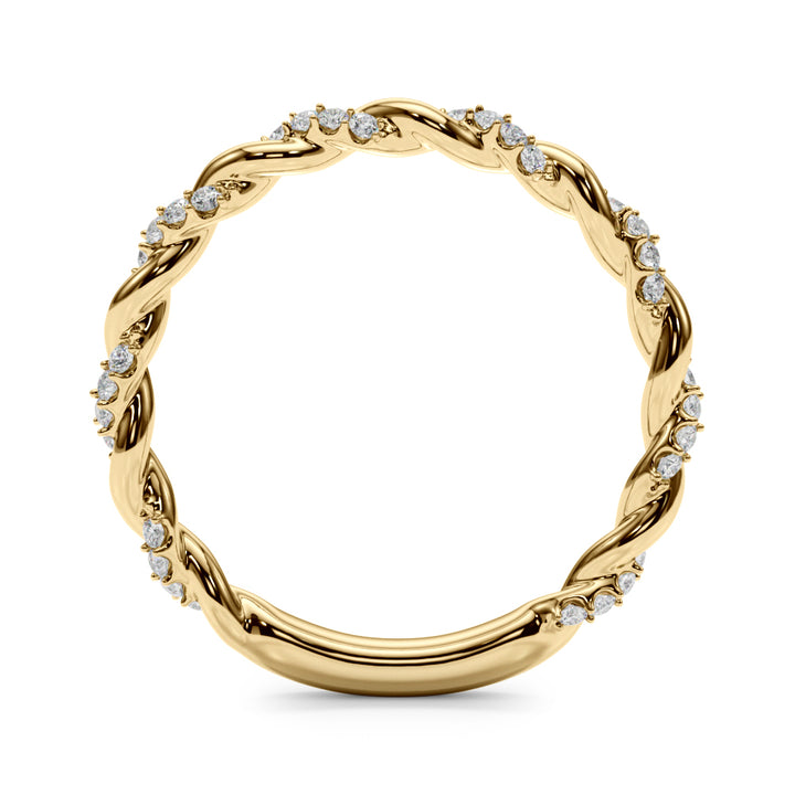 1/5 ct tw Lab Diamond Twisted Wedding Band