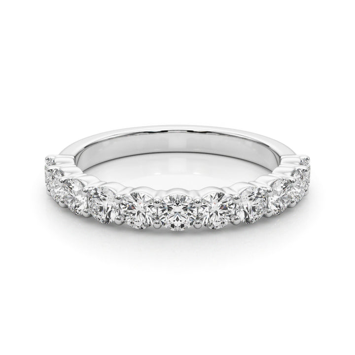 14K White Gold Lab Diamond Straight Wedding Band