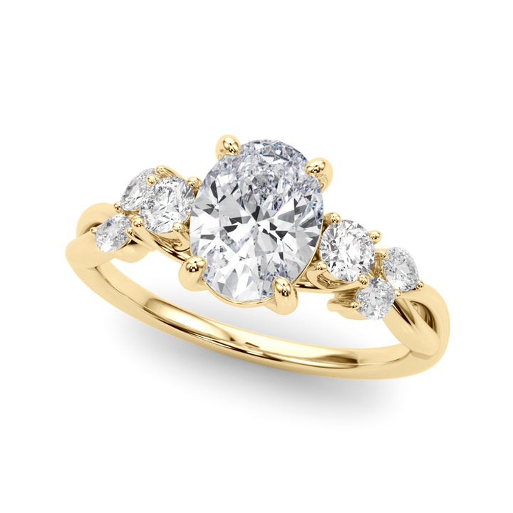 2 1/3 ct tw Lab Diamond Split Shank Ov Center Rd & Mq Sides