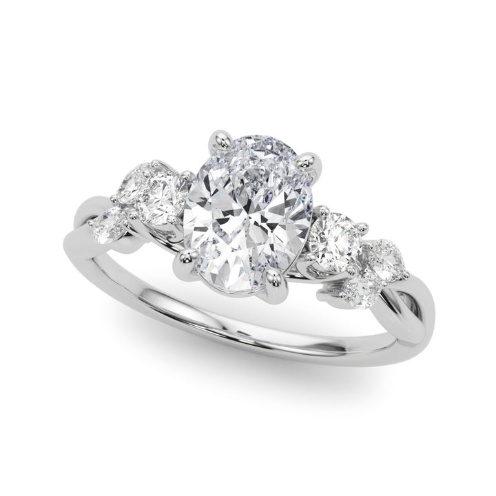 2 1/3 ct tw Lab Diamond Split Shank Ov Center Rd & Mq Sides