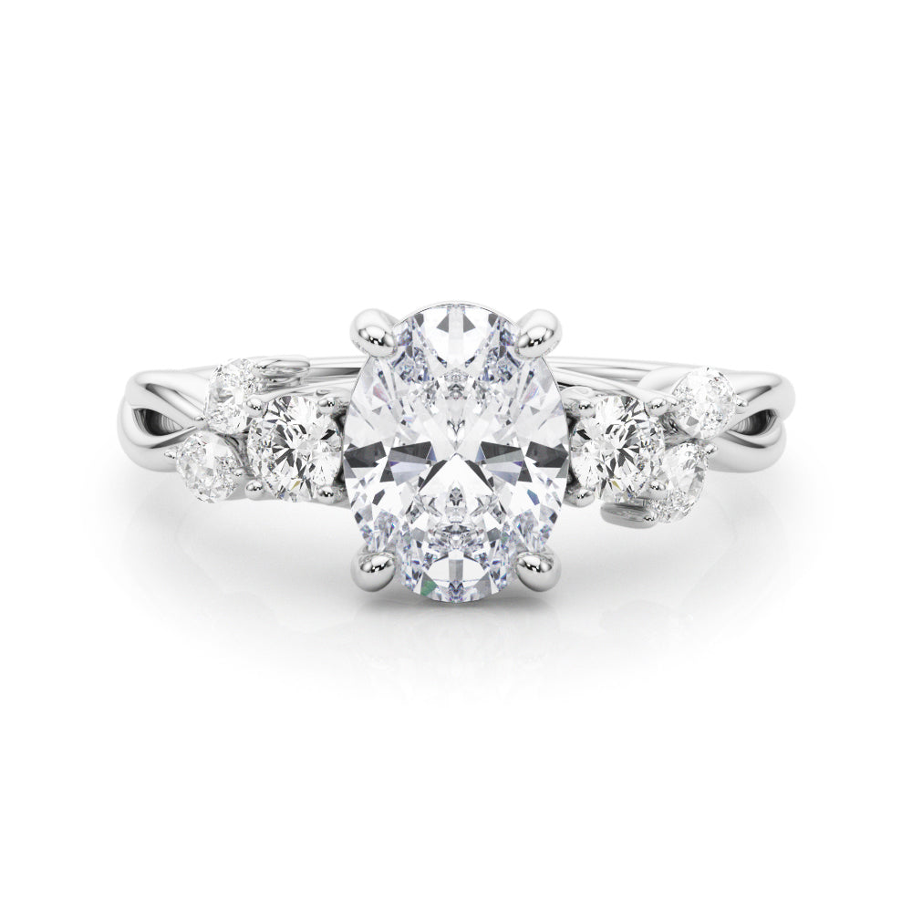 2 1/3 ct tw Lab Diamond Split Shank Ov Center Rd & Mq Sides