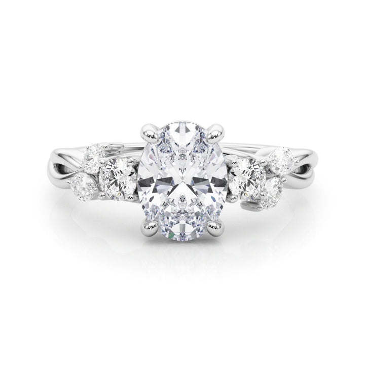 2 1/3 ct tw Lab Diamond Split Shank Ov Center Rd & Mq Sides