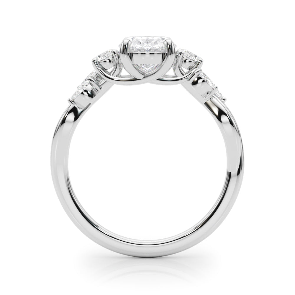2 1/3 ct tw Lab Diamond Split Shank Ov Center Rd & Mq Sides