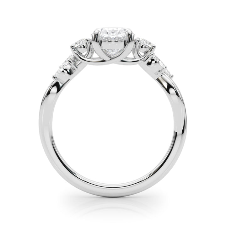 2 1/3 ct tw Lab Diamond Split Shank Ov Center Rd & Mq Sides
