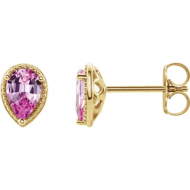 Beaded Solitaire Earrings