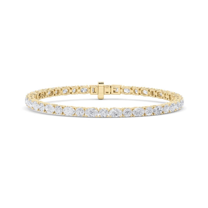 14K Yellow Gold 7ctw Lab Diamond Oval Tennis Bracelet
