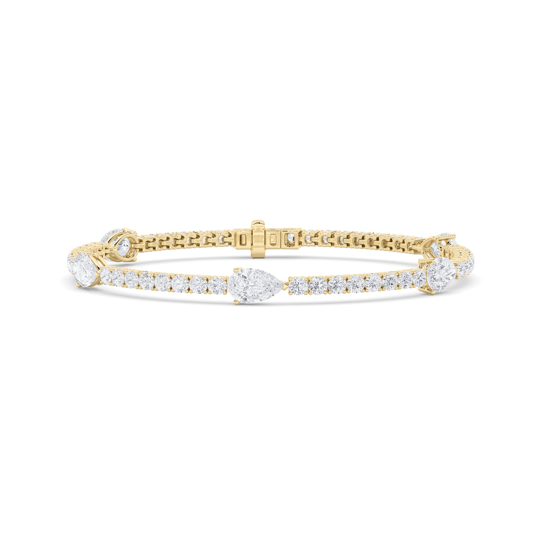14K Yellow Gold 6.1ctw Lab Diamond Pear Bracelet