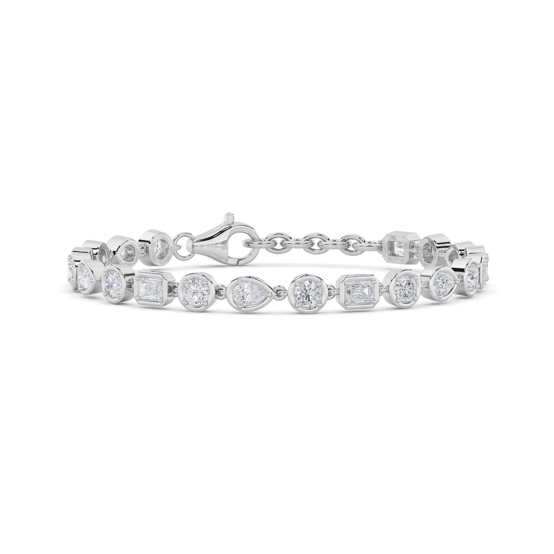 14K White Gold 4.1ctw Lab Diamond Tennis Bracelet
